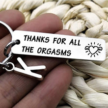 Load image into Gallery viewer, Naughty Keychain/Charm Couple Key Ring with letter pendant