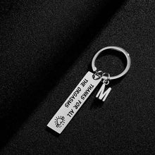 Load image into Gallery viewer, Naughty Keychain/Charm Couple Key Ring with letter pendant