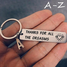 Load image into Gallery viewer, Naughty Keychain/Charm Couple Key Ring with letter pendant