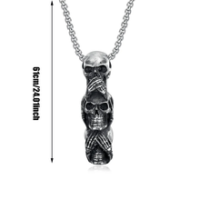 Load image into Gallery viewer, Speak No Evil, Hear No Evil, See No Evil Skulls Necklace For Men