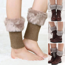 Load image into Gallery viewer, Women Fur Trim Boot Cuff Toppers Cover Leg Warmers