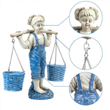 Load image into Gallery viewer, Little Girl Flowerpot Ornament