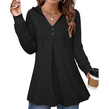 Load image into Gallery viewer, Women's Button Hooded Sweatshirt