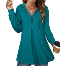Load image into Gallery viewer, Women's Button Hooded Sweatshirt