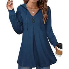 Load image into Gallery viewer, Women's Button Hooded Sweatshirt