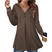 Load image into Gallery viewer, Women's Button Hooded Sweatshirt