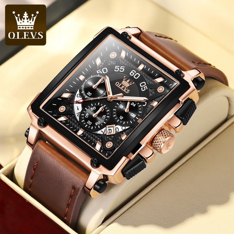 Olevs® Luminous Luxury Square Business Automatic Mechanical Watch