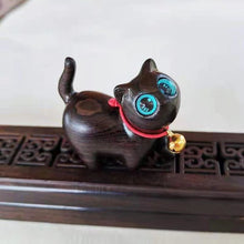 Load image into Gallery viewer, Handmade Wood Carved Cats Decoration